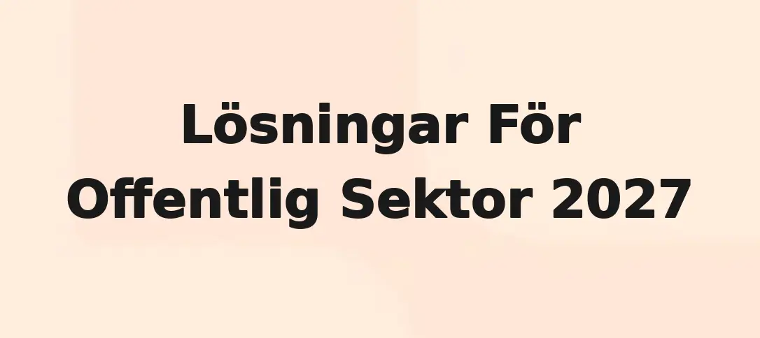 Lösningar För Offentlig Sektor 2027
