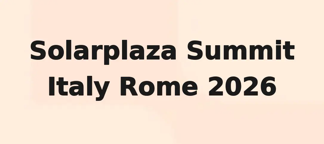 Solarplaza Summit Italy Rome 2026
