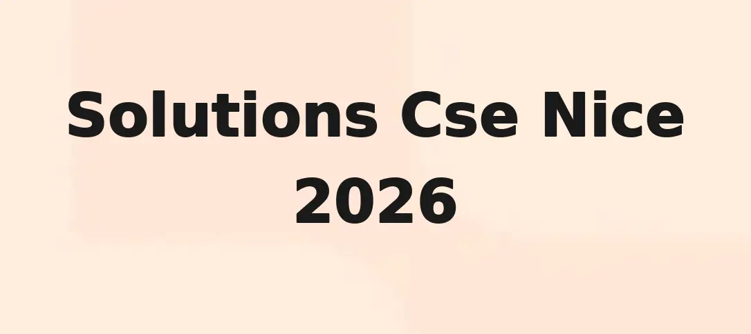 Solutions CSE Nice 2026