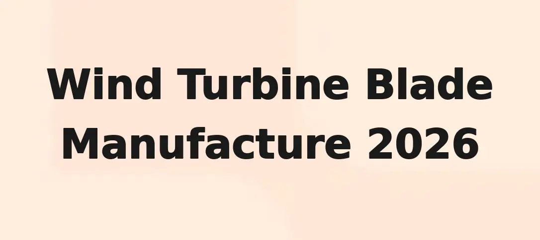Wind Turbine Blade Manufacture 2026